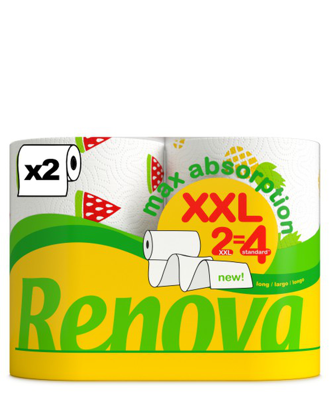 RENOVA KITCHEN TOWEL MAXI ABSORPTION XXL 2 ROLLS SUMMER EDITION