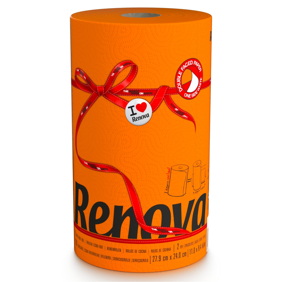 RENOVA RED LABEL KITCHEN TOWEL JUMBO ROLL ORANGE