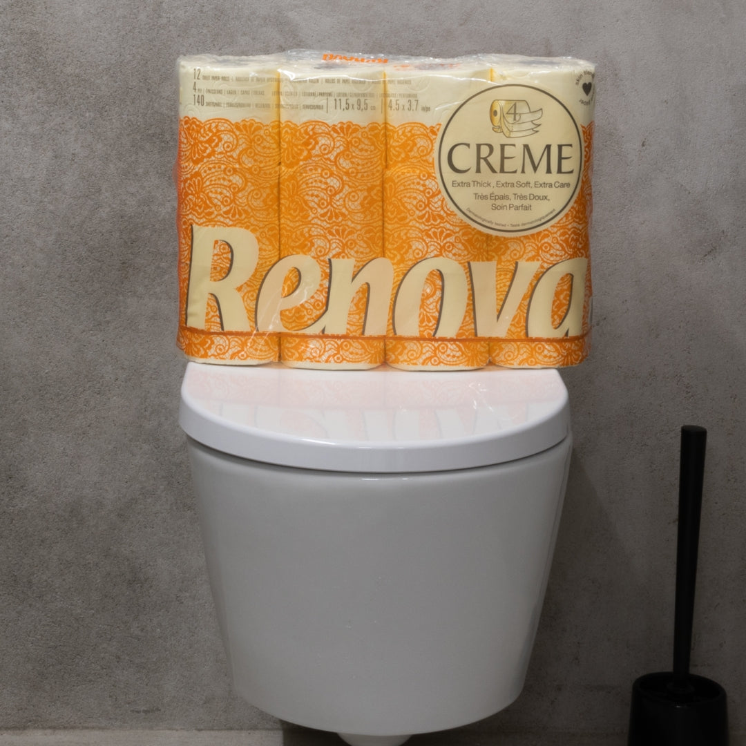 RENOVA DECO TOILET PAPER 12 ROLLS CREAM (4PLY)