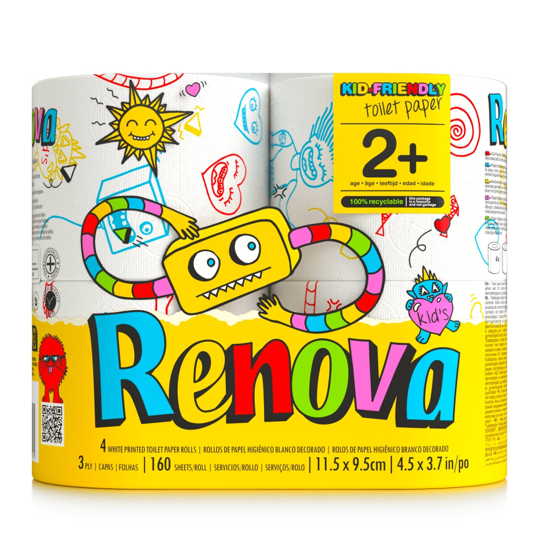 RENOVA TOILET PAPER DESIGN 4 ROLL - KIDS EDITION