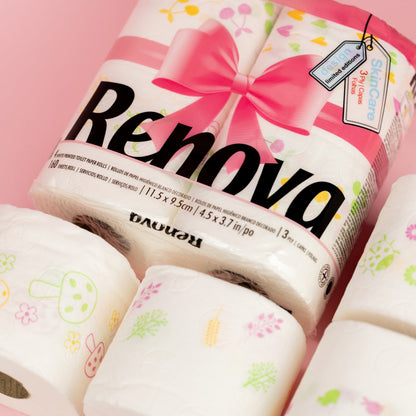 RENOVA TOILET PAPER DESIGN 4 ROLL - SPRING EDITION