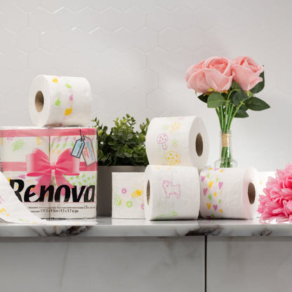 RENOVA TOILET PAPER DESIGN 4 ROLL - SPRING EDITION