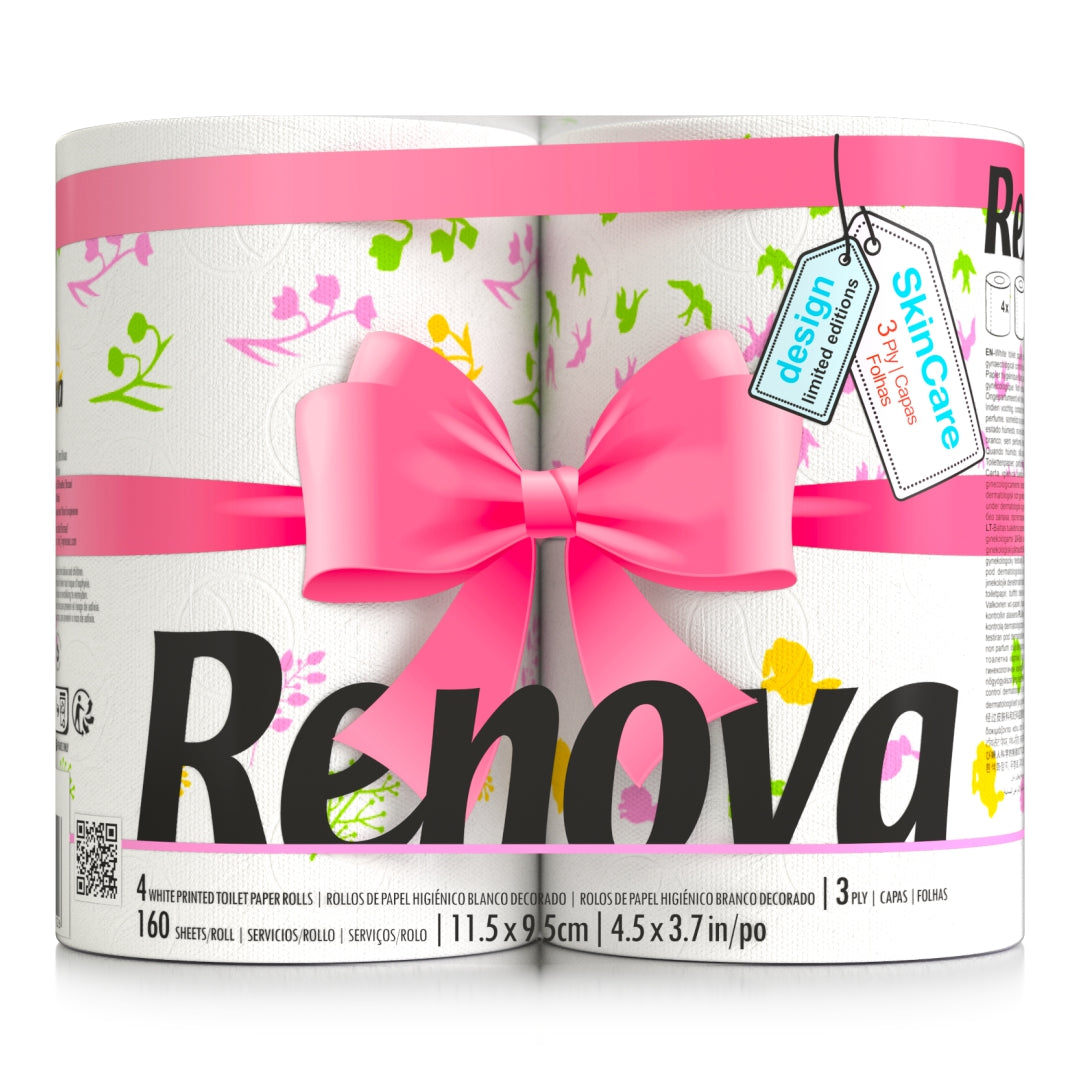 RENOVA TOILET PAPER DESIGN 4 ROLL - SPRING EDITION