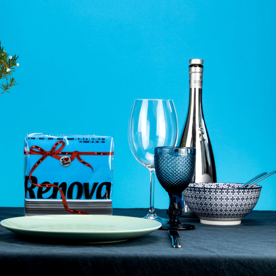 RENOVA RED LABEL NAPKINS BLUE