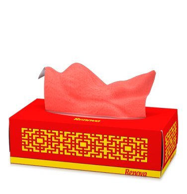 RENOVA RED LABEL FACIAL TISSUE BOX RED