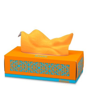 RENOVA RED LABEL FACIAL TISSUE BOX ORANGE