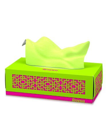 RENOVA RED LABEL FACIAL TISSUE BOX GREEN