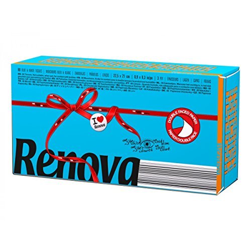 RENOVA RED LABEL FACIAL TISSUE BOX BLUE