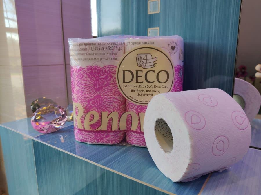 RENOVA DECO TOILET PAPER 4 ROLLS WHITE (4PLY)