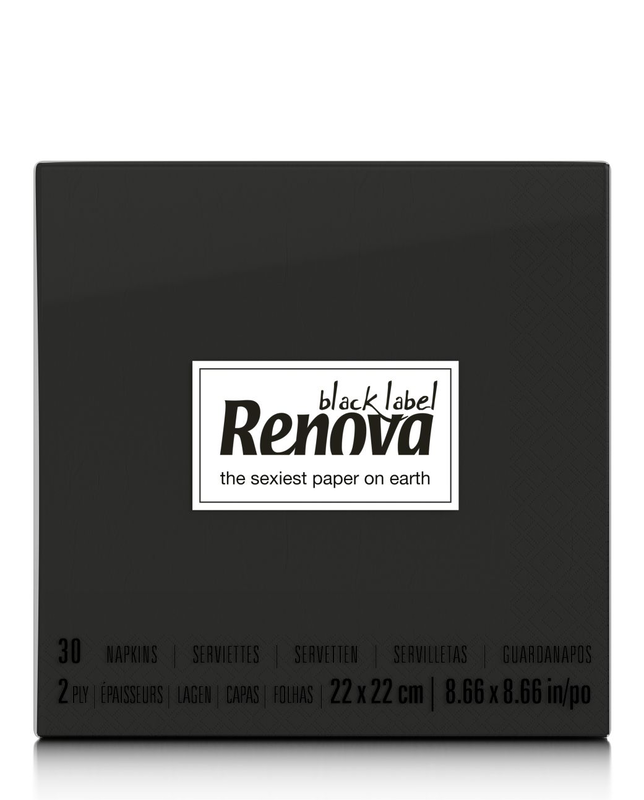 RENOVA COCKTAIL NAPKINS BLACK