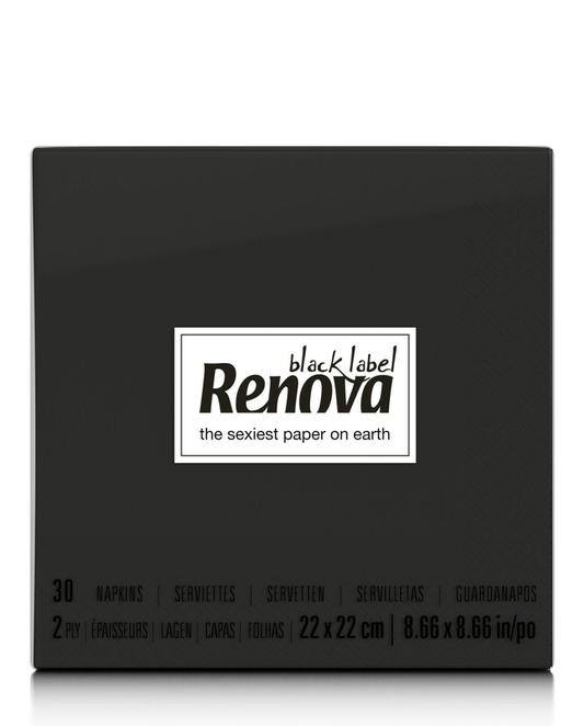 RENOVA COCKTAIL NAPKINS BLACK