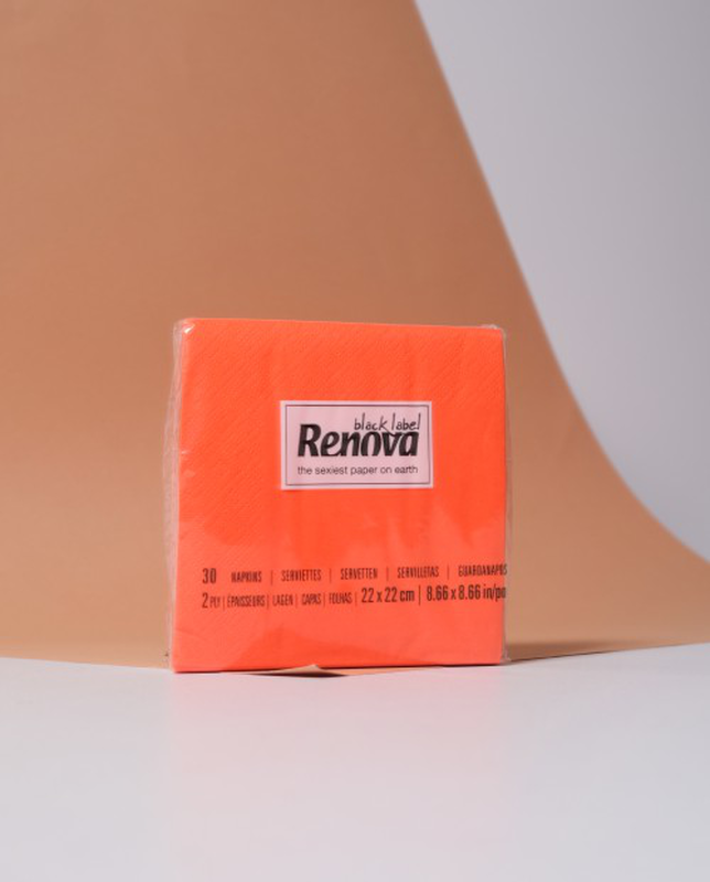 RENOVA COCKTAIL NAPKINS ORANGE