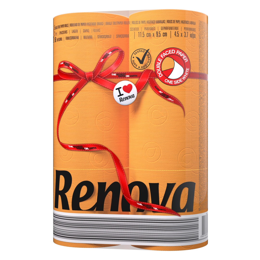 RENOVA RED LABEL TOILET PAPER 6 ROLLS - ORANGE (3PLY)