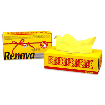 RENOVA RED LABEL FACIAL TISSUE BOX YELLOW